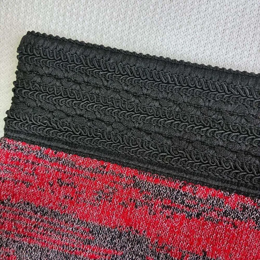 Miss Kelly 1999 Red and Black Striped Knit Mini Skirt Size S,M,L Women’s New